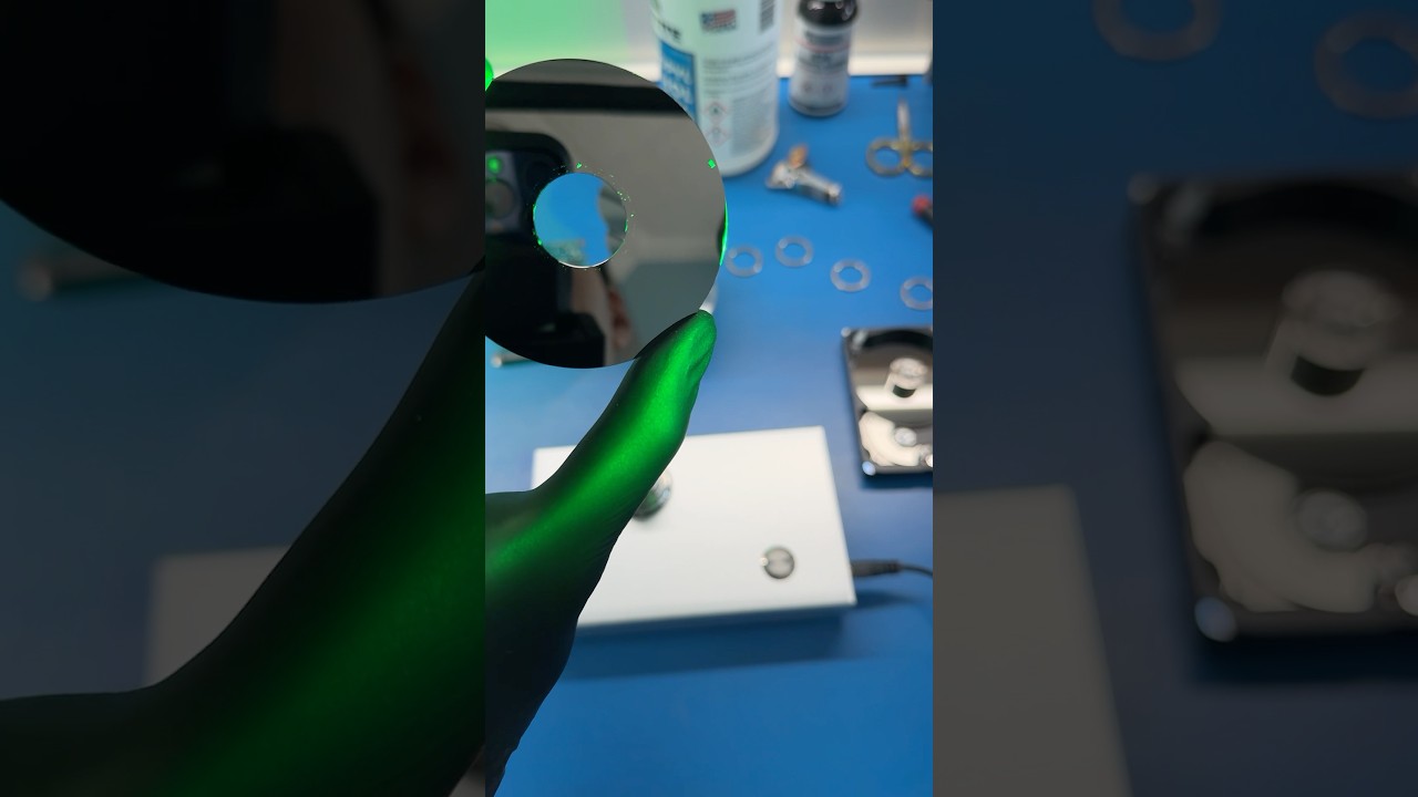 Real data recovery on video - Dropped hard drive recovery - precision platter work